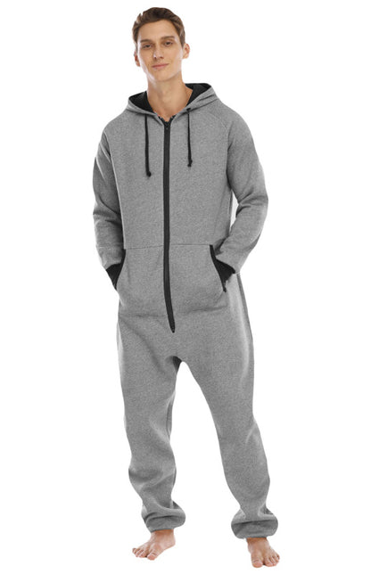 Men's Thickened Sweater Fleece Jumpsuit Pajamas Homewear Casual Suits Shello's Creative Boutique