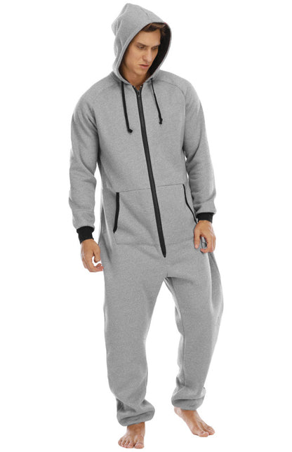 Men's Thickened Sweater Fleece Jumpsuit Pajamas Homewear Casual Suits Shello's Creative Boutique