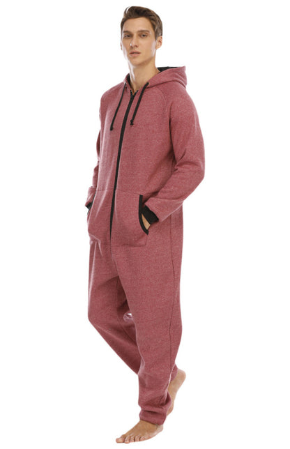 Men's Thickened Sweater Fleece Jumpsuit Pajamas Homewear Casual Suits Shello's Creative Boutique