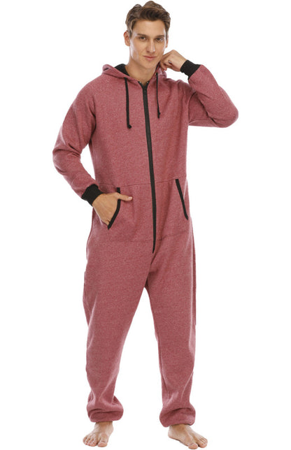 Men's Thickened Sweater Fleece Jumpsuit Pajamas Homewear Casual Suits Shello's Creative Boutique