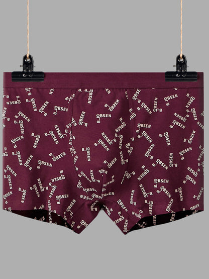 Men's Mid Waist Cotton Breathable Print Boxer Briefs Shello Creative Boutique