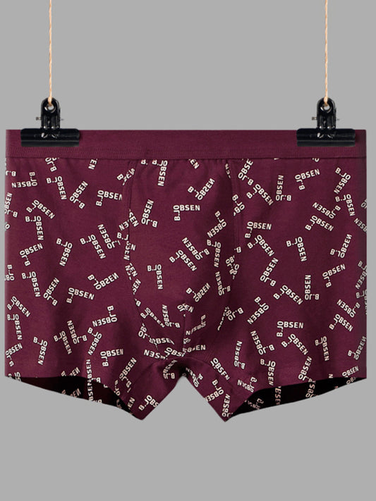 Men's Mid Waist Cotton Breathable Print Boxer Briefs Shello Creative Boutique