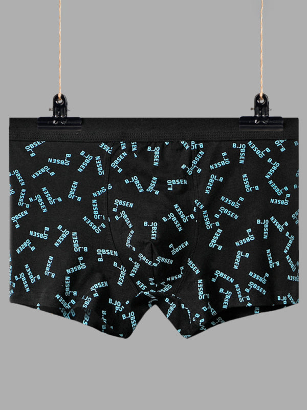 Men's Mid Waist Cotton Breathable Print Boxer Briefs Shello Creative Boutique
