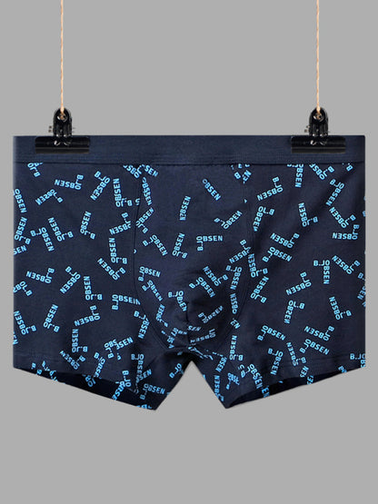 Men's Mid Waist Cotton Breathable Print Boxer Briefs Shello Creative Boutique