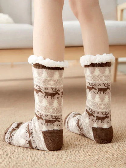 Women's Festive Knit Patterned Soft Socks - Shello's Creative Boutique