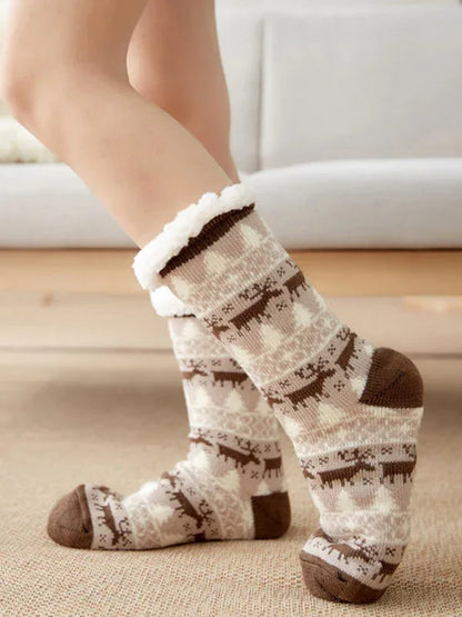 Women's Festive Knit Patterned Soft Socks - Shello's Creative Boutique