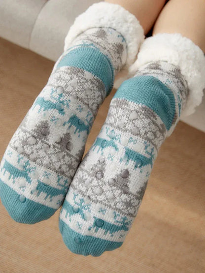 Women's Festive Knit Patterned Soft Socks - Shello's Creative Boutique
