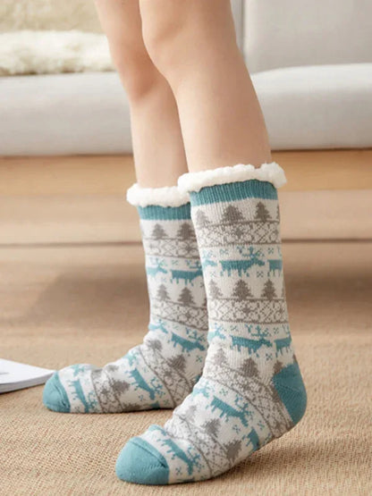 Women's Festive Knit Patterned Soft Socks - Shello's Creative Boutique