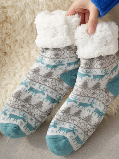 Women's Festive Knit Patterned Soft Socks - Shello's Creative Boutique