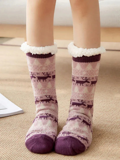Women's Festive Knit Patterned Soft Socks - Shello's Creative Boutique