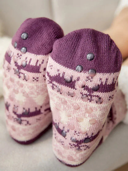 Women's Festive Knit Patterned Soft Socks - Shello's Creative Boutique