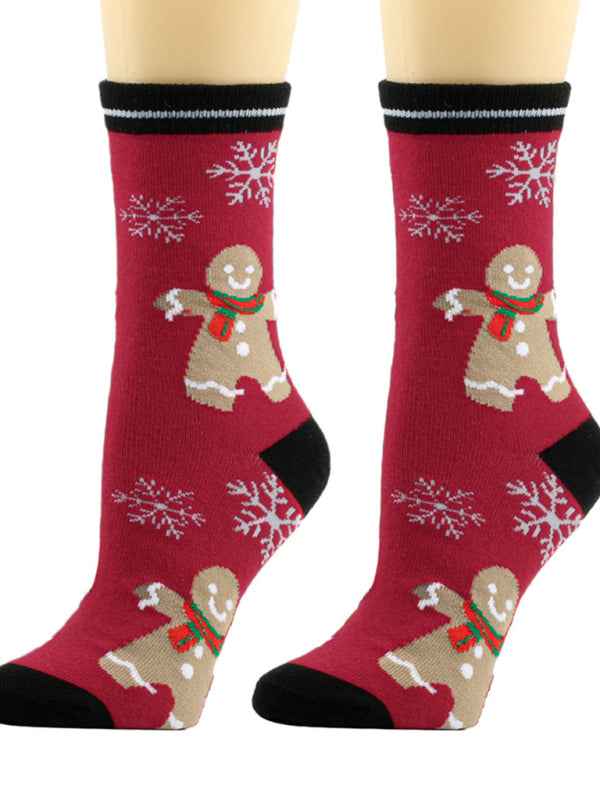 Women's Christmas Flower Snowflake Socks