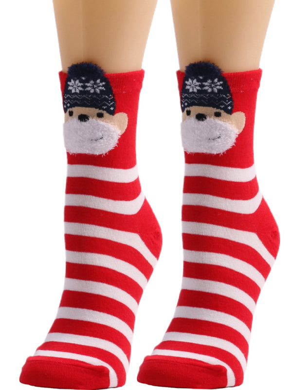 Festive Stripe Santa Christmas Socks Shello's Creative Boutique