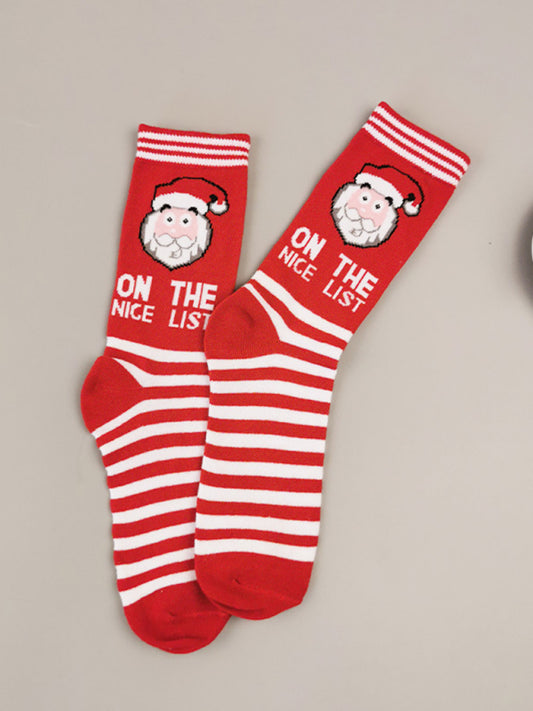 Holiday Striped Knit Women's Cotton Socks Shello's Creative Boutique