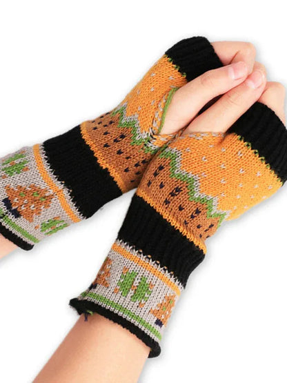 Women's Fingerless Wool Gloves for Christmas - Thickened Knitted Gloves - Shello's Creative Boutique