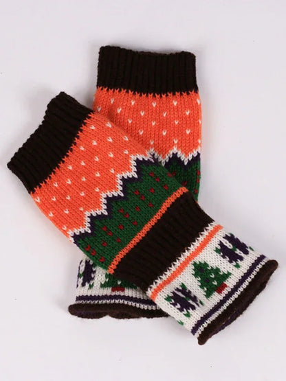 Women's Fingerless Wool Gloves for Christmas - Thickened Knitted Gloves - Shello's Creative Boutique