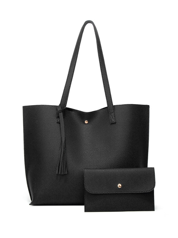 Tassel Zip Bag Large Capacity Shoulder Tote Bag Shello's Creative Boutique