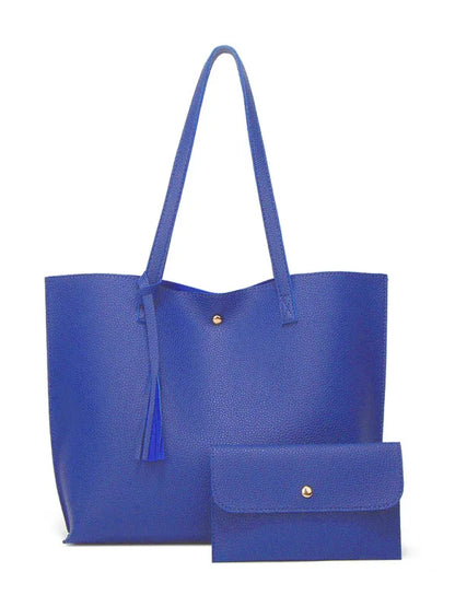 Tassel Shoulder Tote Bag - Large Capacity Zip Bag for Everyday Use - Shello's Creative Boutique