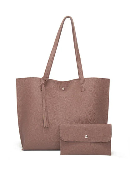 Tassel Shoulder Tote Bag - Large Capacity Zip Bag for Everyday Use - Shello's Creative Boutique