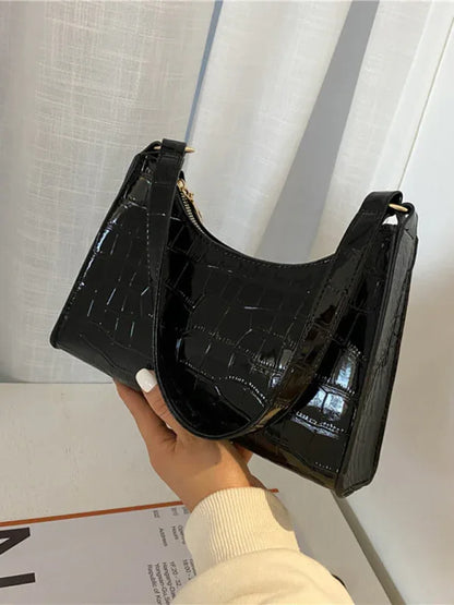 New Fashion Embossed Hand Bag Temperament Stone Pattern Shoulder Bag - Shello's Creative Boutique