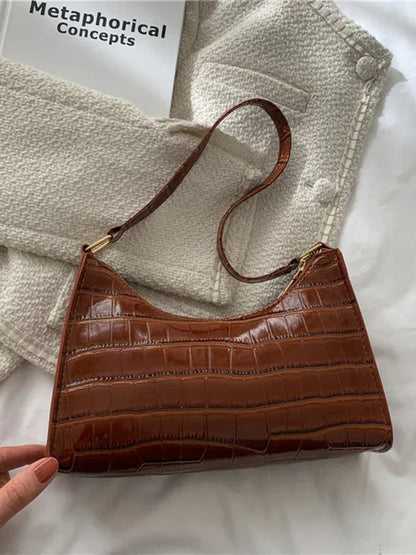 New Fashion Embossed Hand Bag Temperament Stone Pattern Shoulder Bag - Shello's Creative Boutique