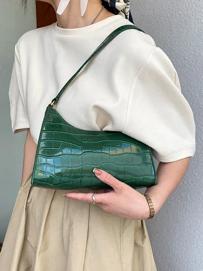 New Fashion Embossed Hand Bag Temperament Stone Pattern Shoulder Bag - Shello's Creative Boutique