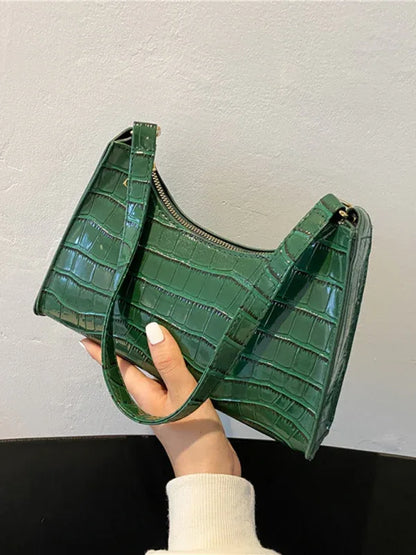 New Fashion Embossed Hand Bag Temperament Stone Pattern Shoulder Bag - Shello's Creative Boutique