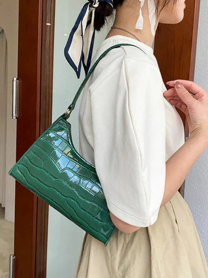 New Fashion Embossed Hand Bag Temperament Stone Pattern Shoulder Bag - Shello's Creative Boutique