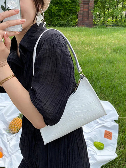 New Fashion Embossed Hand Bag Temperament Stone Pattern Shoulder Bag - Shello's Creative Boutique