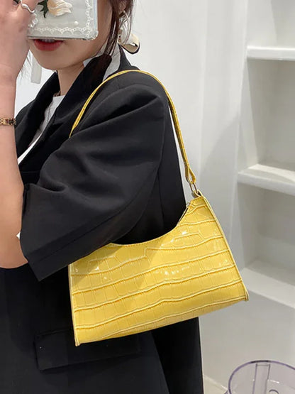New Fashion Embossed Hand Bag Temperament Stone Pattern Shoulder Bag - Shello's Creative Boutique