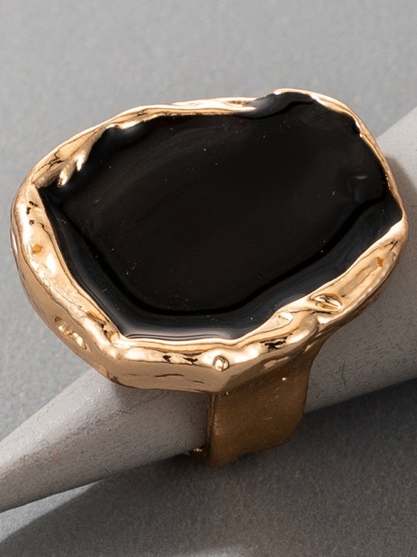 Temperament alloy irregular gold edging ring retro personality all-match hand jewelry Shello's Creative Boutique