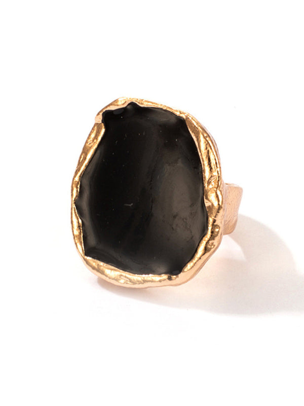Temperament alloy irregular gold edging ring retro personality all-match hand jewelry Shello's Creative Boutique
