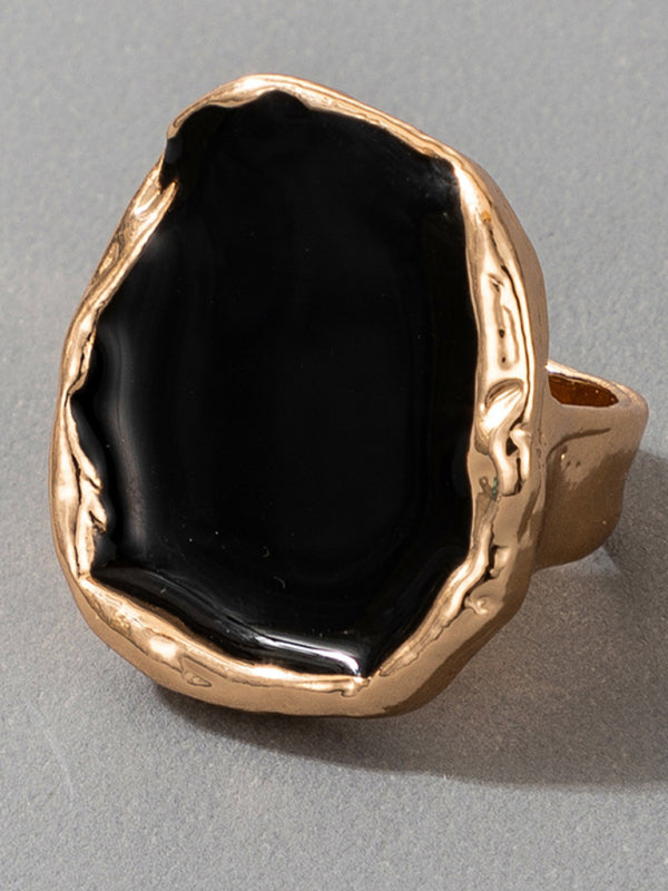 Temperament alloy irregular gold edging ring retro personality all-match hand jewelry Shello's Creative Boutique