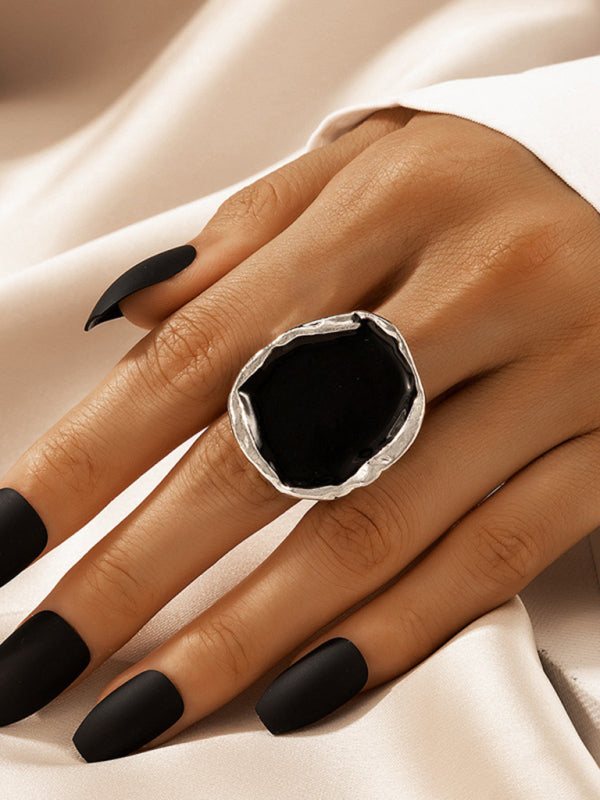 Temperament alloy irregular gold edging ring retro personality all-match hand jewelry Shello's Creative Boutique