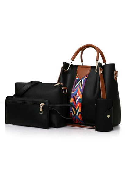 Fashion Zip Bag Set - Four-Piece Handheld Shoulder Messenger & Bucket Bag - Shello's Creative Boutique