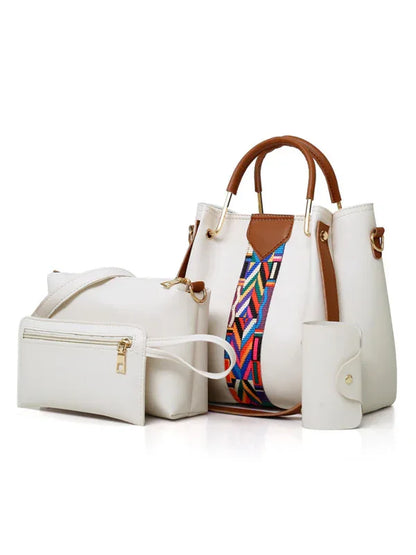 Fashion Zip Bag Set - Four-Piece Handheld Shoulder Messenger & Bucket Bag - Shello's Creative Boutique