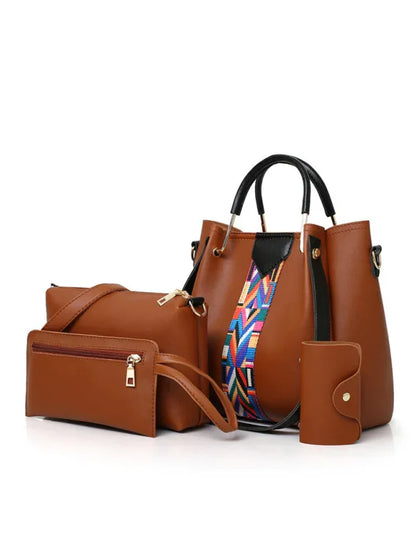 Fashion Zip Bag Set - Four-Piece Handheld Shoulder Messenger & Bucket Bag - Shello's Creative Boutique