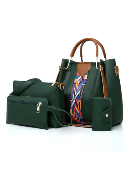 Fashion Zip Bag Set - Four-Piece Handheld Shoulder Messenger & Bucket Bag - Shello's Creative Boutique