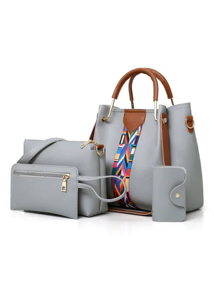 Fashion Zip Bag Set - Four-Piece Handheld Shoulder Messenger & Bucket Bag - Shello's Creative Boutique