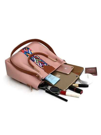 Fashion Zip Bag Set - Four-Piece Handheld Shoulder Messenger & Bucket Bag - Shello's Creative Boutique