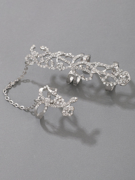 Exaggerated personality ring flower chain temperament fashion hollow carved with ring jewelry Shello's Creative Boutique
