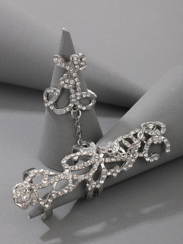 Exaggerated personality ring flower chain temperament fashion hollow carved with ring jewelry Shello's Creative Boutique