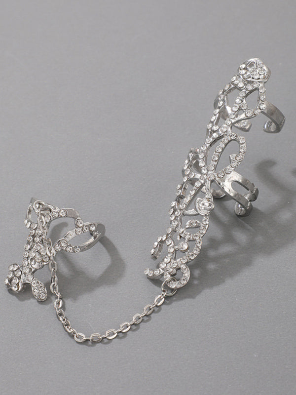 Exaggerated personality ring flower chain temperament fashion hollow carved with ring jewelry Shello's Creative Boutique