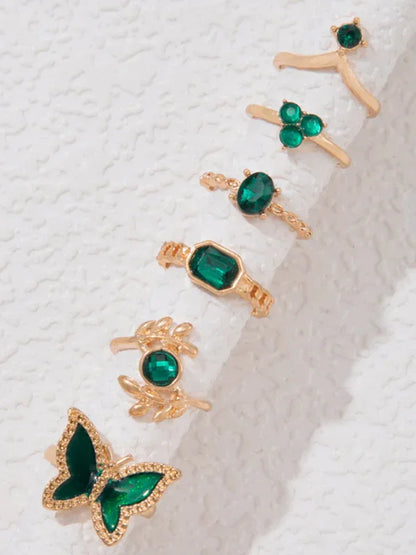 Retro Diamond Love Palm Ring Set - Personalized Fashion Metal Multi-Piece Collection - Shello's Creative Boutique