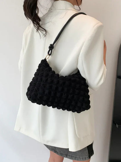 Women New Soft Square Underarm Bag - Simple Solid Color Handbag - Shello's Creative Boutique