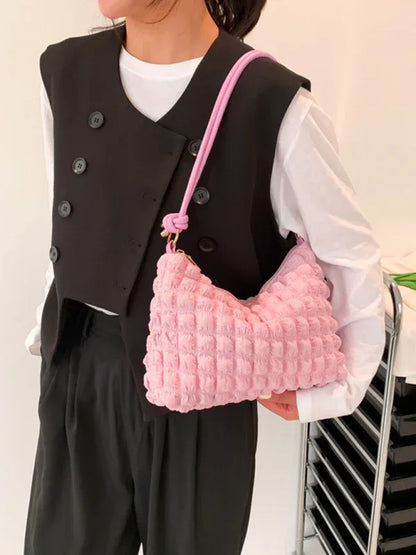 Women New Soft Square Underarm Bag - Simple Solid Color Handbag - Shello's Creative Boutique
