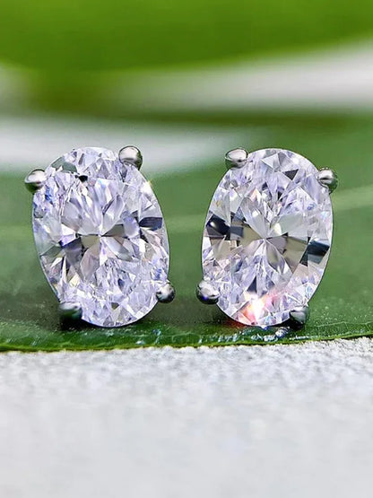 Women's Elegant Zircon Silver Stud Earrings - Shello's Creative Boutique