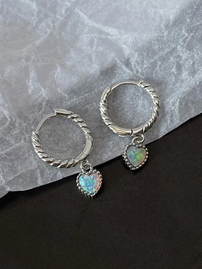 New love pendant twist earrings, elegant, compact and fashionable earrings - Shello's Creative Boutique