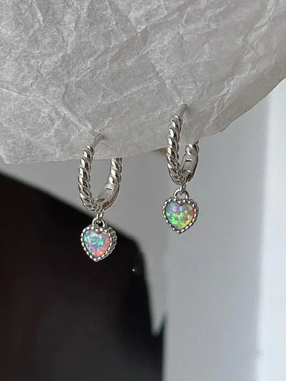 New love pendant twist earrings, elegant, compact and fashionable earrings - Shello's Creative Boutique