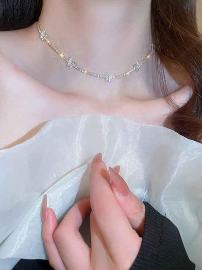 Women's Butterfly Necklace - Shiny Collarbone Chain - Shello's Creative Boutique